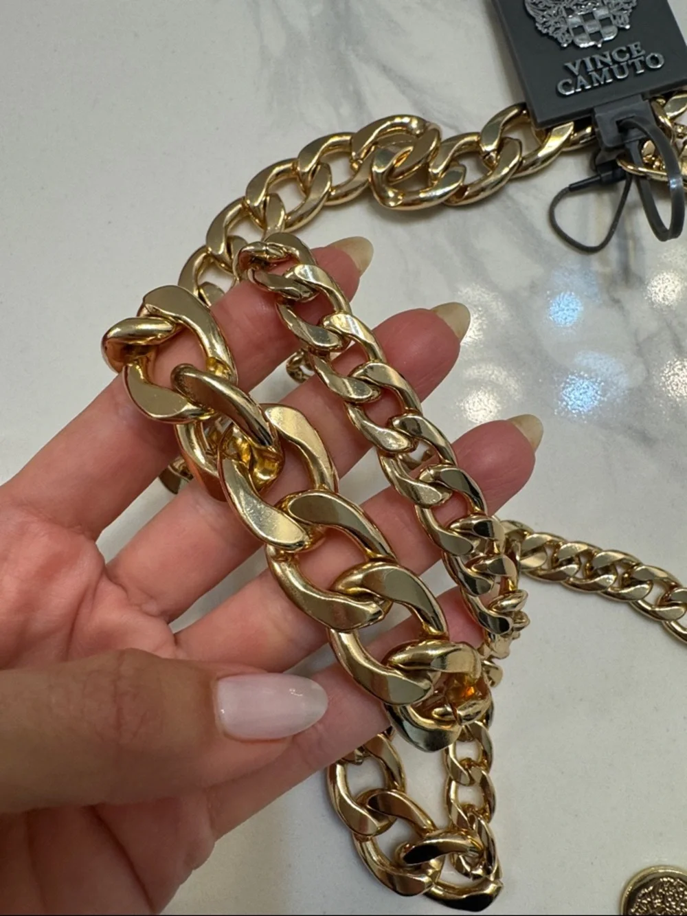 Vince Camuto Gold Gold Chunky Chain Belt